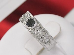 画像2: 18金ホワイトゴールド（Ｋ18ＷＧ）　人気のブラックダイヤモンド　デザイン　リング　指輪