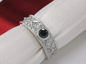 画像5: 18金ホワイトゴールド（Ｋ18ＷＧ）　人気のブラックダイヤモンド　デザイン　リング　指輪