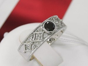 画像3: 18金ホワイトゴールド（Ｋ18ＷＧ）　人気のブラックダイヤモンド　デザイン　リング　指輪