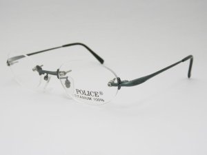 画像1: POLICE ポリス　メガネ　眼鏡　ツーポイント（フチなし）　度付対応　V2512A-411