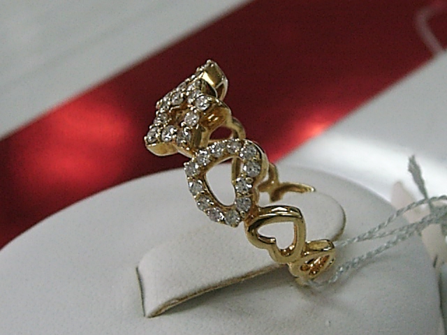 画像2: 18金（K18)　ダイヤモンド　ハート＆星　デザイン　リング　イエローゴールド　指輪