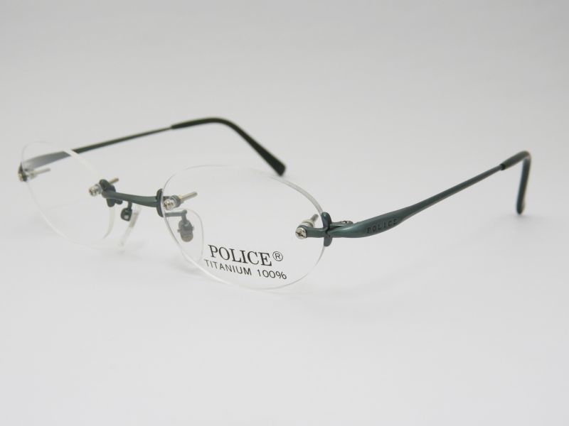 POLICE ポリス　メガネ　眼鏡　ツーポイント（フチなし）　度付対応　V2512A-411